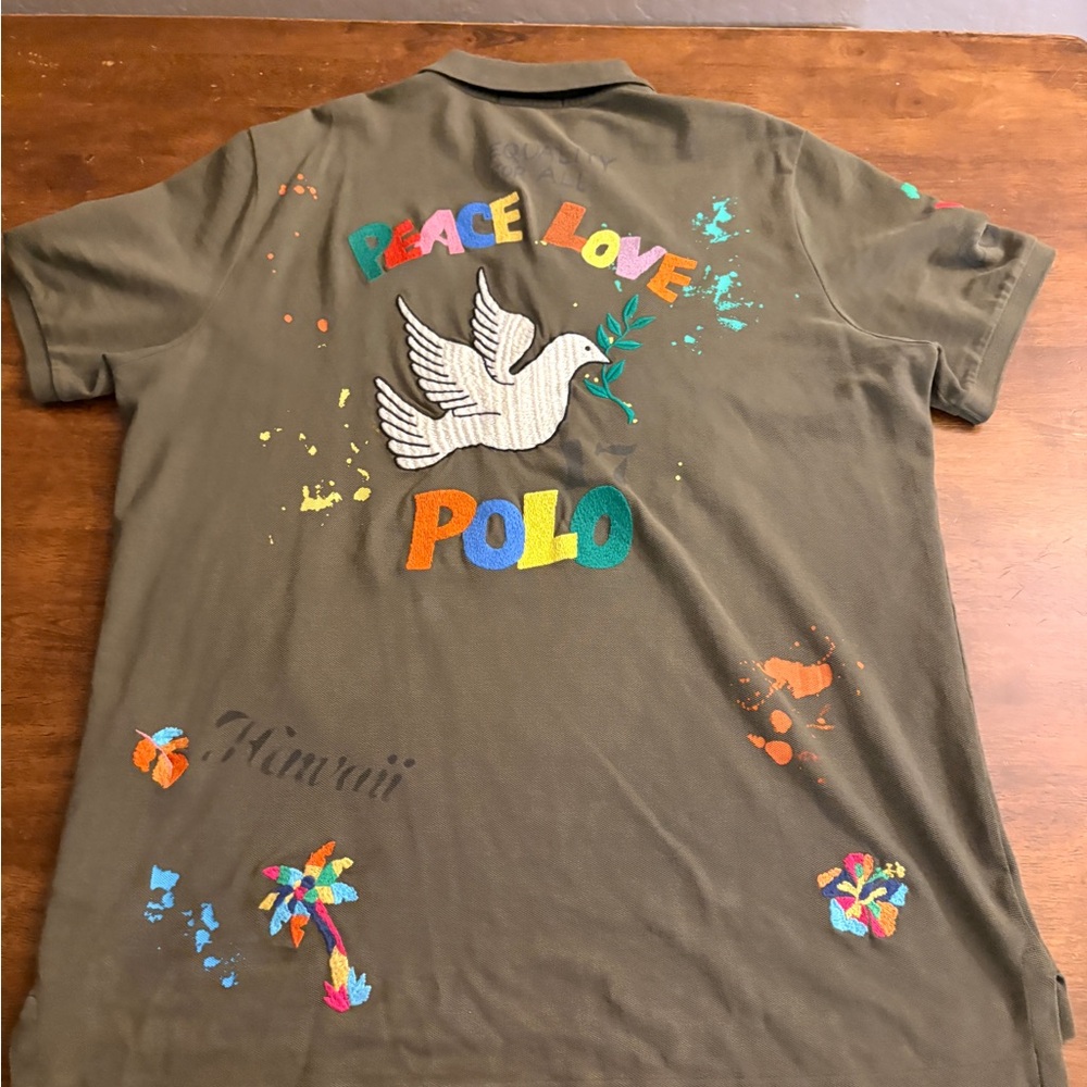 Polo Ralph Lauren Men's Classic Fit Peace & Love Embroidered size Large - Picture 8 of 9